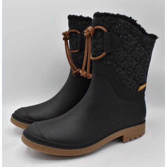 Kamik Womens Size 7 Stella Black White Waterproof Rain Boots - Picture 2 of 11